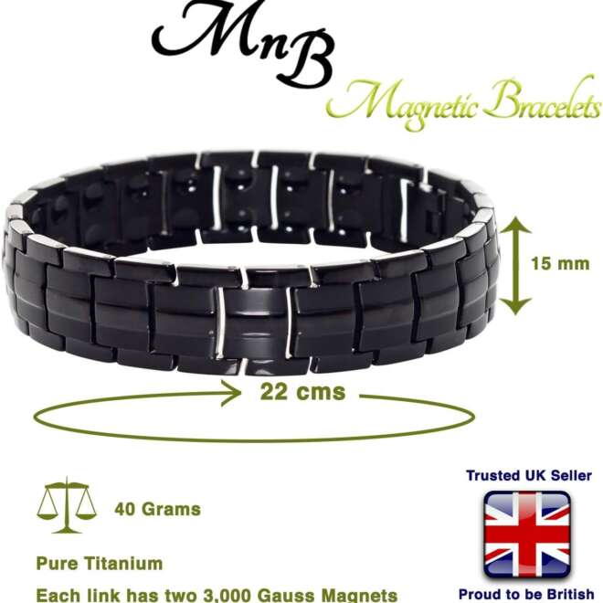 Black Titanium Magnetic Bracelet