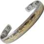 Magnetic bracelet with intricate design in a silver and gold finish