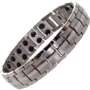 Titanium Barrel Magnetic Bracelet in a Silver Finish
