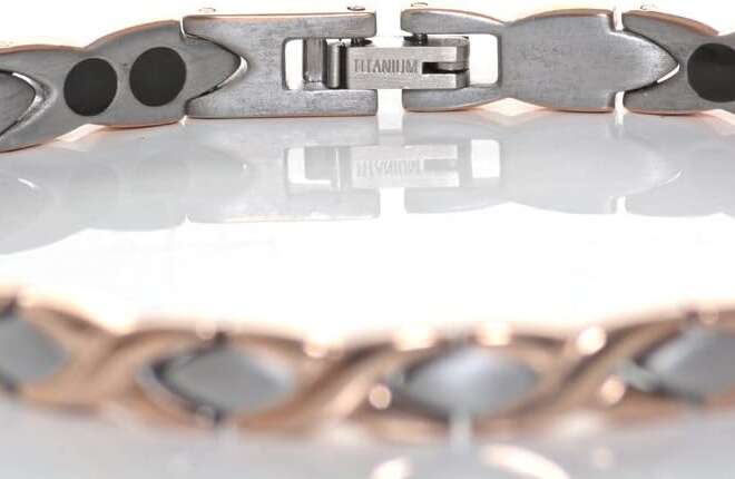 Silver & Rose Gold Titanium Bracelet