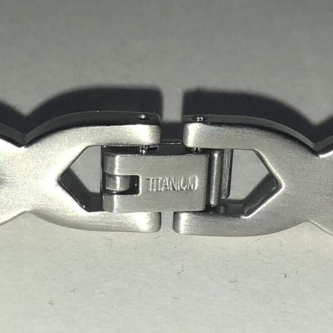 Silver Titanium Magnetic Bracelet with Crystals