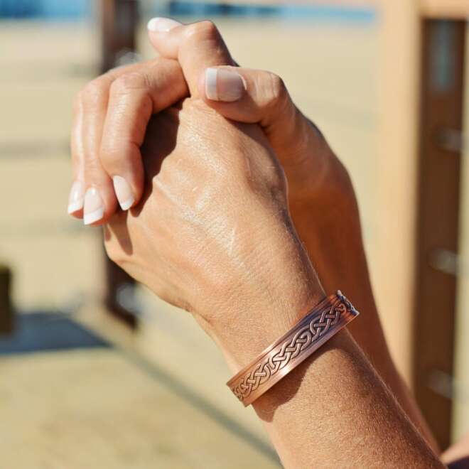 Copper Magnetic Bracelet witb Celtic Design