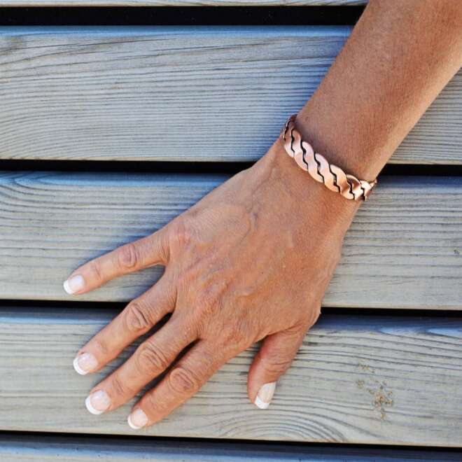 Copper Magnetic Bracelet with a Woven Design