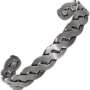 Copper Magnetic Bracelet with a Woven Design in a Pewter Finish