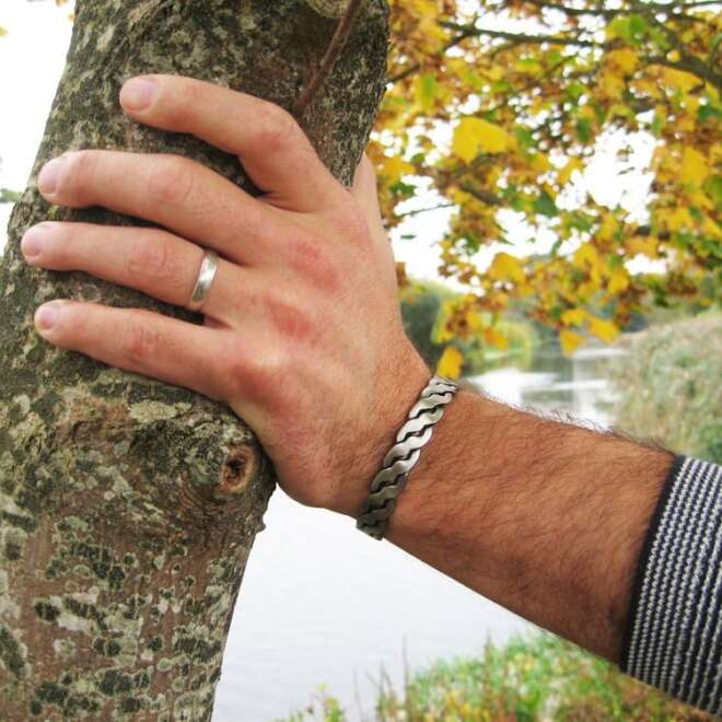 Copper Magnetic Bracelet with a Woven Design